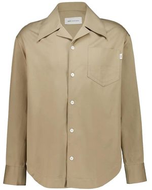 Ami Paris Chest-Pocket Long-Sleeve Shirt - Natural