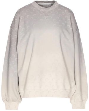 Marine Serre Moon Faded Fleece Oversized Sweatshirt - White