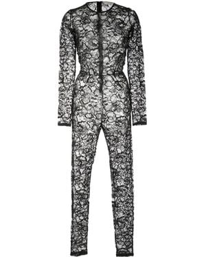Fleur du Mal Lace Catsuit - Black