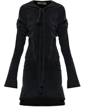 KNWLS Ruched Drawstring Dress - Black