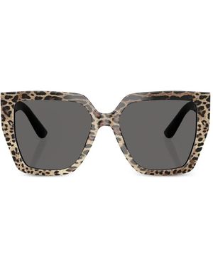Dolce & Gabbana Leopard Square Sunglasses - Gray