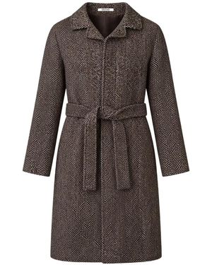 Tagliatore Manteau Ceinturé À Chevrons - Gray