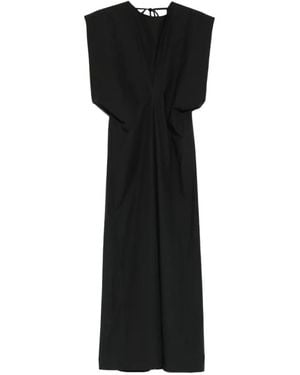 Alysi Crew-Neck Midi Dress - Black
