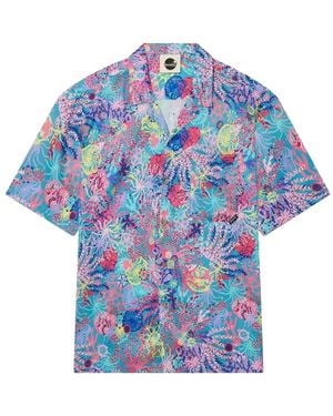 Boardies Coral Floral Shirt - Blue
