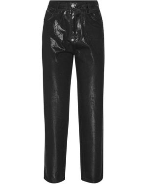 Philipp Plein Coated-Finish Trousers - Black
