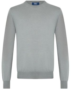Fedeli Crew-Neck Long-Sleeve Jumper - Grey