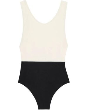 Ami Paris Two-Tone Swimsuit - White