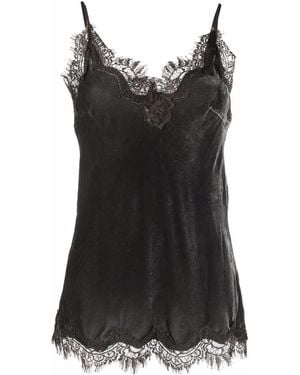 Gold Hawk Lace-Trim Camisole Top - Black