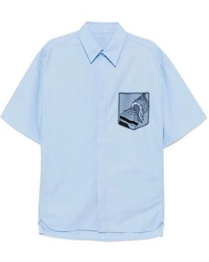 CROQUIS Oversized Short-Sleeved Shirt - Blue