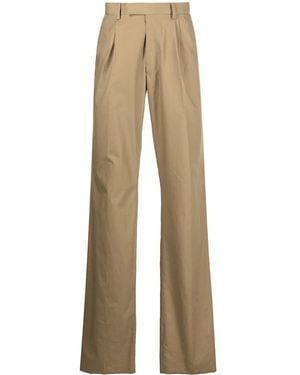 Amiri Box-Pleat Straight-Leg Trousers - Natural