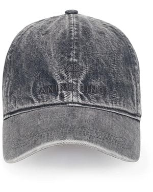 Anine Bing Logo-Embroidery Baseball Cap - Grey