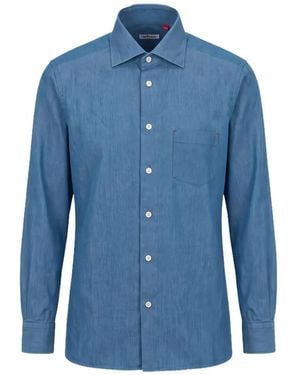 Kiton Chest-Pocket Long-Sleeve Shirt - Blue