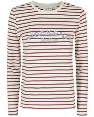 Weekend by Maxmara Striped Logo-Print T-Shirt - White