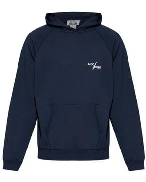 A.P.C. X Frgmt Hoodie Met Raglan Mouwen En Logoprint - Blauw