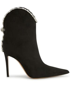 Alexandre Vauthier Bottines À Ornements En Cristal 105 Mm - Noir