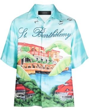 Amiri Eden Rock Bowling Shirt - Blue