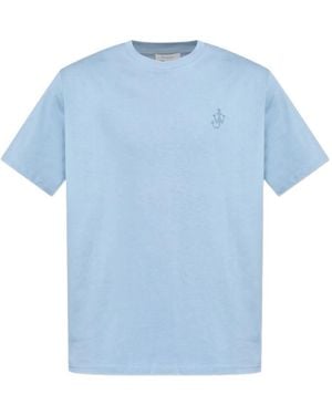JW Anderson Logo-Embroidered T-Shirt - Blue