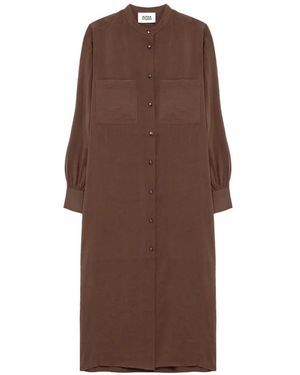 Alpha Studio Pocket Buttoned Shirt Dress - Brown