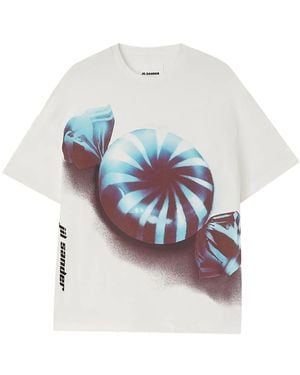 Jil Sander Graphic-Print Cotton T-Shirt - White