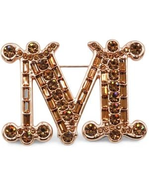 Max Mara Crystal Brooch - Brown