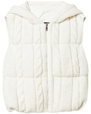 Twinset Cable-Knit Padded Gilet - White