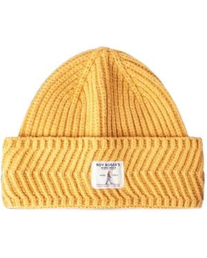 Roy Rogers Gerippte Beanie Mit Logo-Patch - Gelb