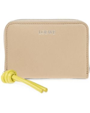 Loewe Knot Leather Wallet - Natural