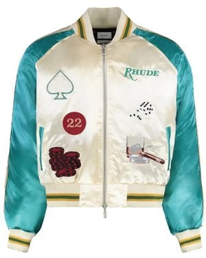 Rhude Embroidered Bomber Jacket - Green