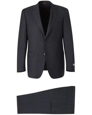 Canali Check-Pattern Suit - Blue