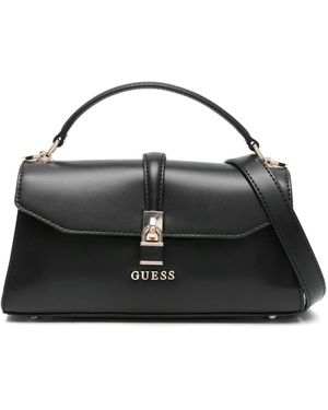 Guess Mini Queensland Lock-Accent Tote Bag - Black