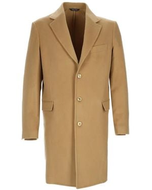 Colamarino Single-Breasted Notched-Lapel Coat - Natural