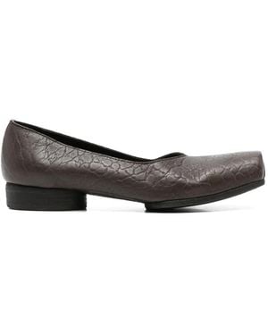 Uma Wang Crinkled-Effect Square-Toe Pumps - Gray