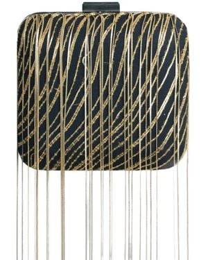 Gemy Maalouf Fringed Clutch Bag - Black