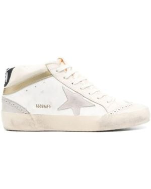 Golden Goose Mid Star Trainers With Star - White