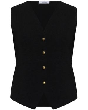 Max Mara Gola Button-Up Vest - Black