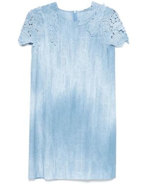 Ermanno Scervino Abito Corto Con Stampa - Blu