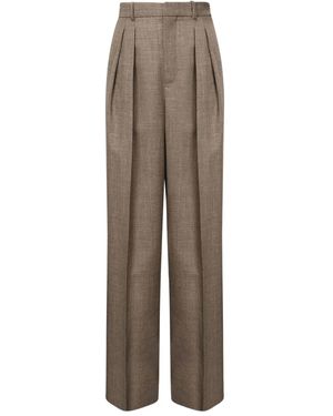 Saint Laurent プリーツ パンツ - ブラウン