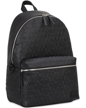 HUGO Rugzak Met Logopatroon - Zwart