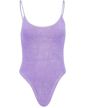 Hunza G Costume Da Bagno Con Effetto Stropicciato - Viola