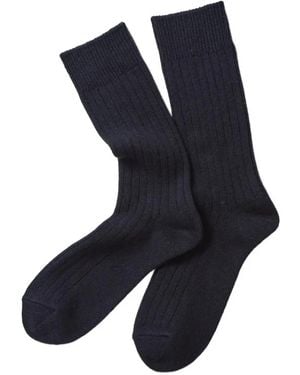 RoToTo Ribbed Crew Socks - Blue