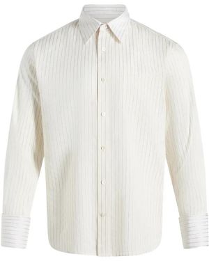 Public School Pinstripe-Pattern Long-Sleeve Shirt - White