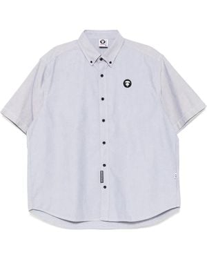 Aape By A Bathing Ape Logo-Patch Shirt - Blue