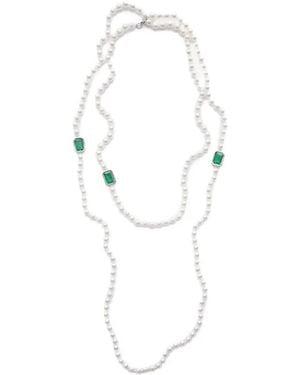 Izabel Display Collar Mega Pearl Con Circonita Cúbica - Blanco