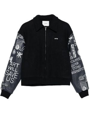 Arte' Graffiti-Print Bomber Jacket - Black