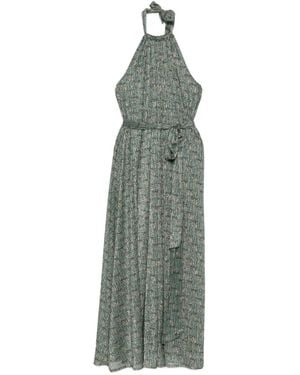 Siyu Halterneck Tie-Belt Maxi Dress - White