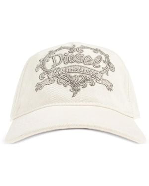 DIESEL Cappello Da Baseball C-Rit Con Strass - Bianco
