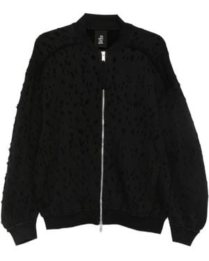 Thom Krom Distressed Ruched-Sleeve Jacket - Black