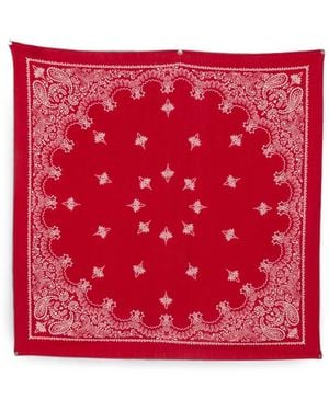 Destin Paisley-Print Wool Scarf - Red