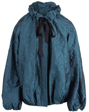 Ulla Johnson Roux Floral-Cloqué Ruffled Jacket - Blue