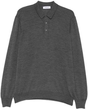 Gran Sasso Polo De Manga Larga - Gris